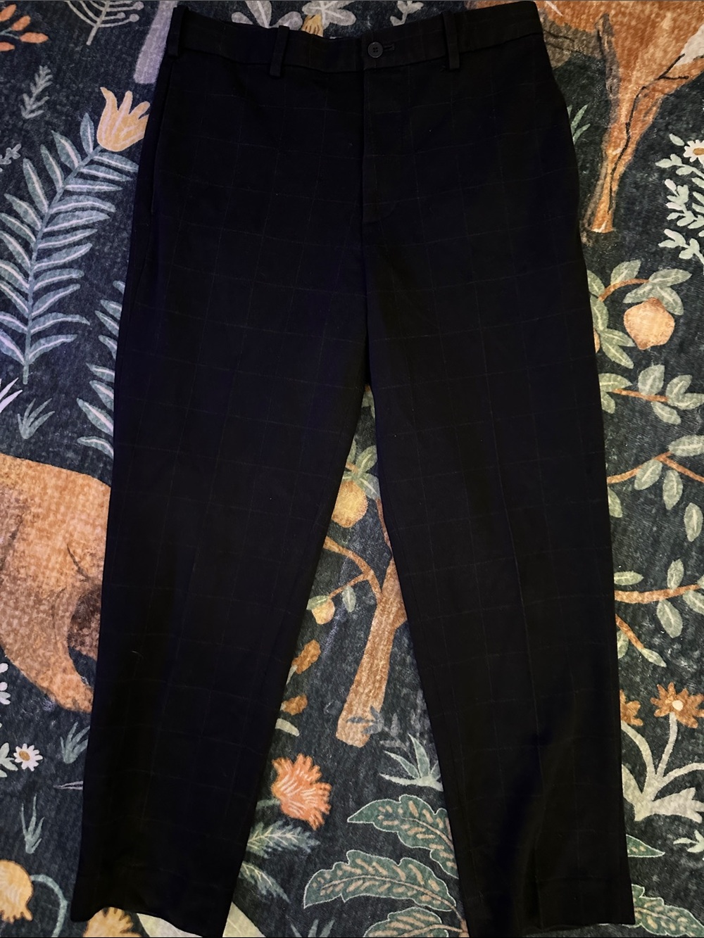 Uniqlo Black Windowpane Dress Pants